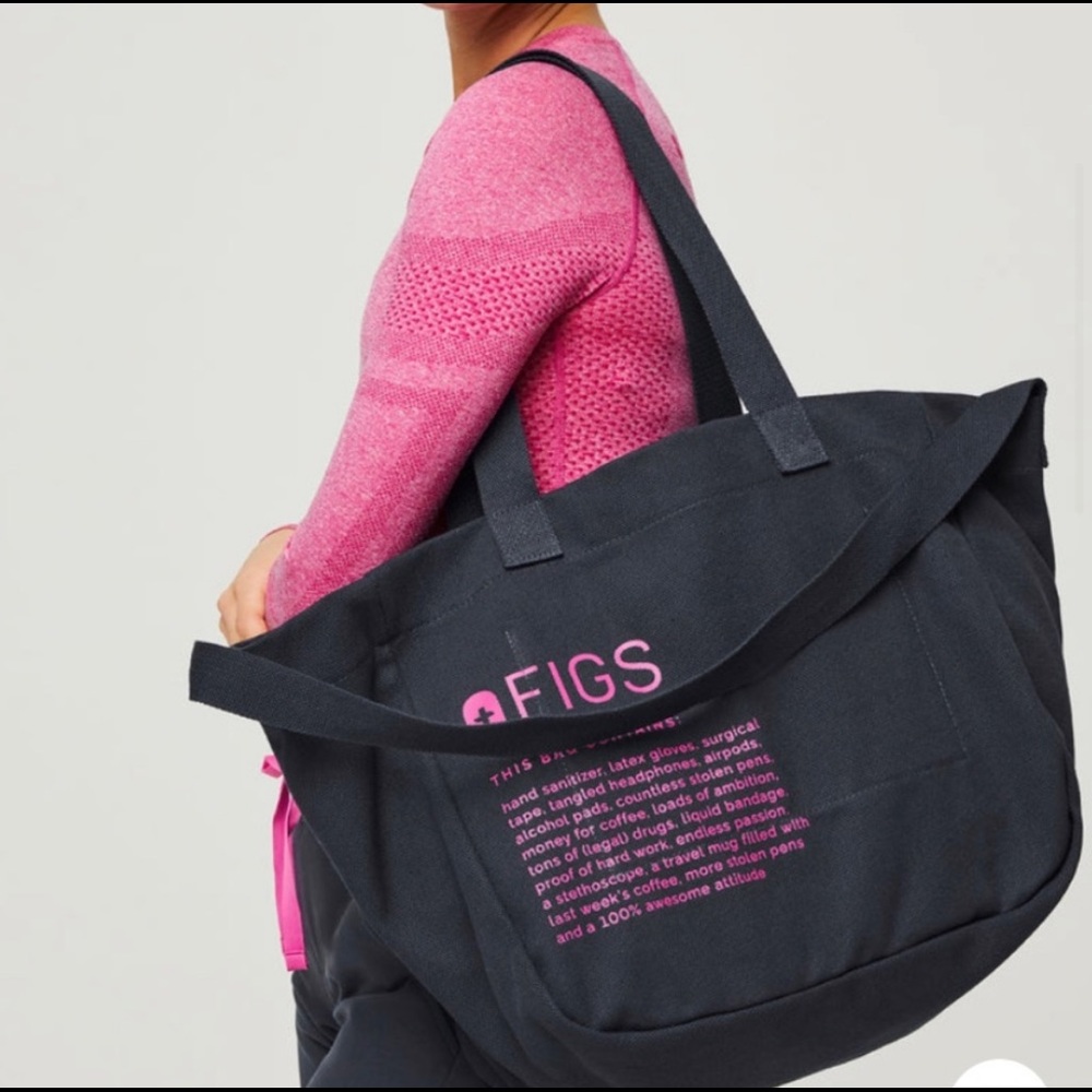 NWT figs night sky canvas tote bag
